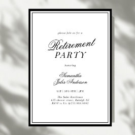 Modern Elegant Script Retirement Party  Einladung
