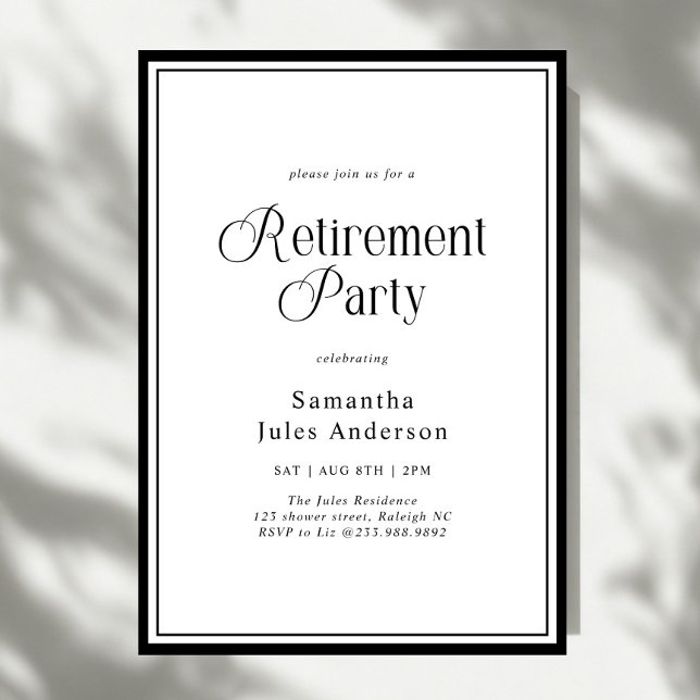 Modern Elegant Script Retirement Party  Einladung (Von Creator hochgeladen)