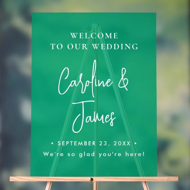 Modern Elegant Script Wedding Welcome  Acrylic Sig Acrylschild (Neutral)