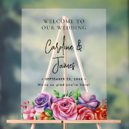 Modern Elegant Script Wedding Welcome  Acrylschild
