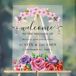 Modern Elegant Script Wedding Welcome  Acrylschild