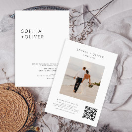 Modern Elegant Silver Gray All-in-One Wedding Invi Einladung