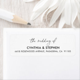 Modern Elegant Simple Wedding Return Address