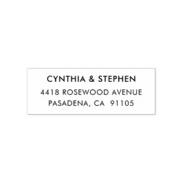 Modern Elegant Simple Wedding Return Address Permastempel