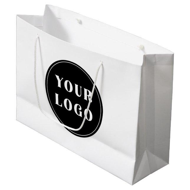 Modern, elegant, stilvoll und anpassbar große geschenktüte (Vorderseite Schrägansicht)