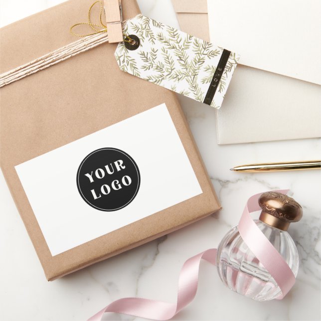 Modern, elegant, stilvoll und anpassbar rechteckiger aufkleber (Schenken)