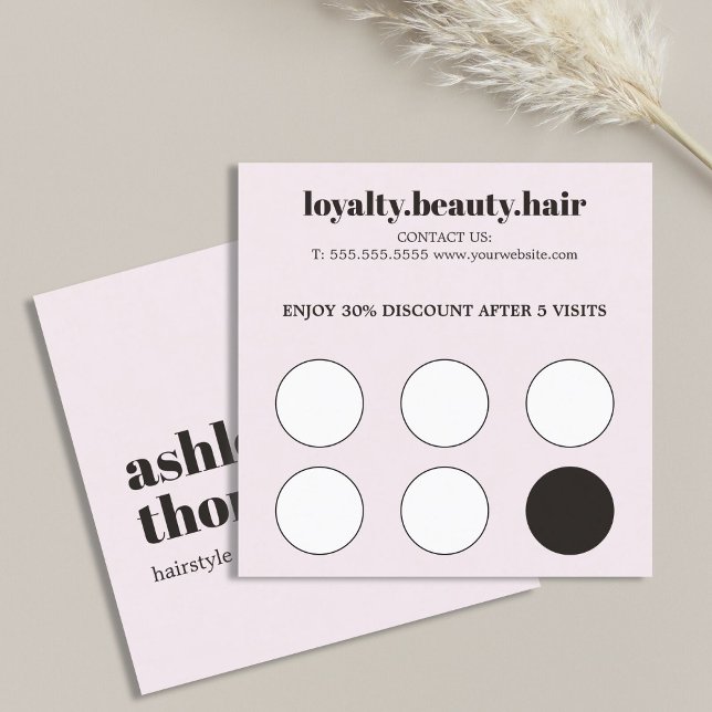 Modern Elegant Stylish Rose White Hair Salon Treuekarte (Von Creator hochgeladen)