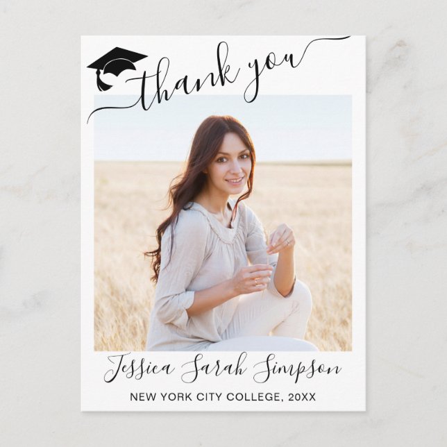 MODERN ELEGANT THANK YOU-SKALA POSTKARTE (Vorderseite)