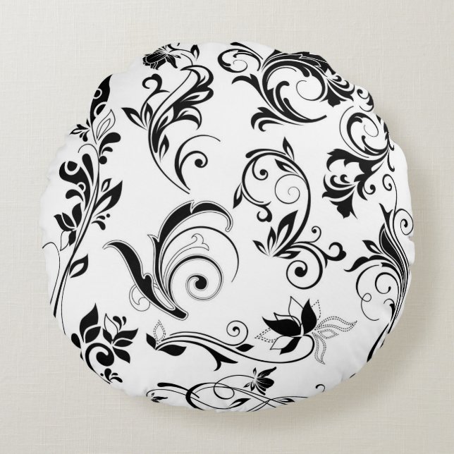 Modern Elegant Trendy Decorative  Rundes Kissen (Vorderseite)