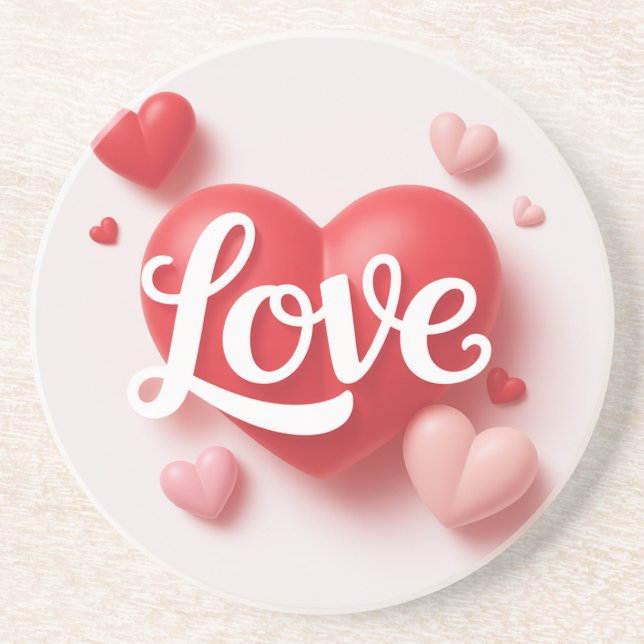 Modern Elegant Valentine’s Day Romantic Love Desig Getränkeuntersetzer (Vorne)