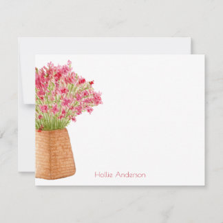 Modern Elegant Watercolor Floral Stationary Mitteilungskarte