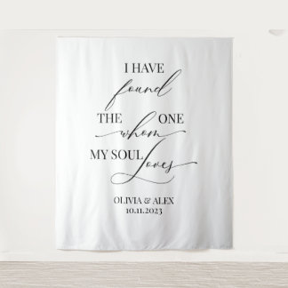 Modern elegant wedding bridal backdrop banner Wandteppich