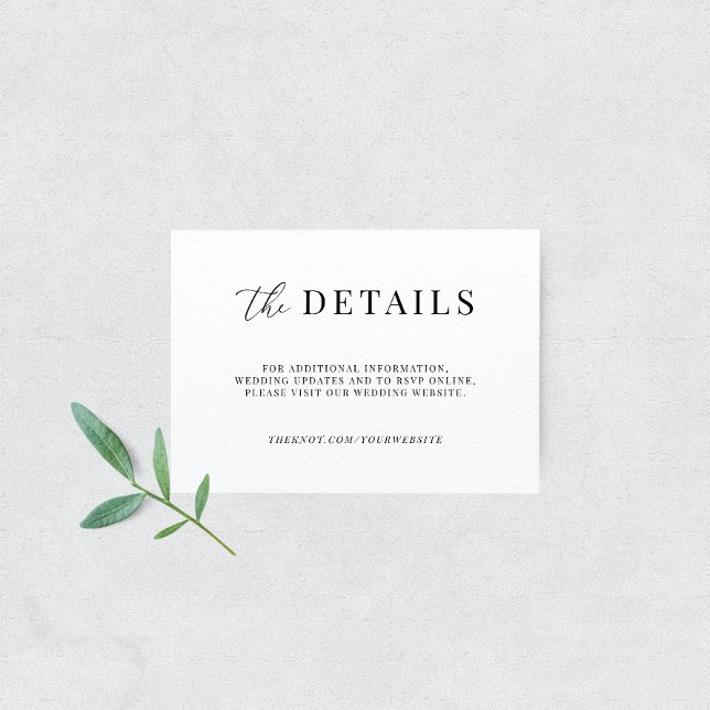 Modern Elegant Wedding Details Enclosure Card Begleitkarte (Von Creator hochgeladen)