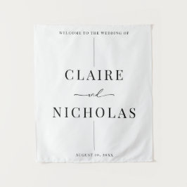Modern Elegant Wedding Welcome Sign Wandteppich