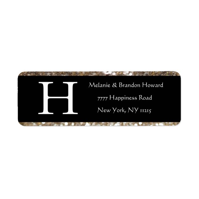 Modern Elegant White Black Gold Monogram Initial  (Vorne)