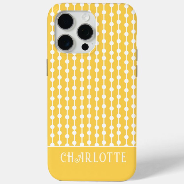 Modern Elegant Yellow Geometric Personalized Name Case-Mate iPhone Hülle (Rückseite)
