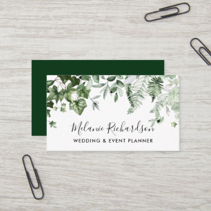 Modern Elegante Botanische Landschaft Ivy Sage Fer Visitenkarte