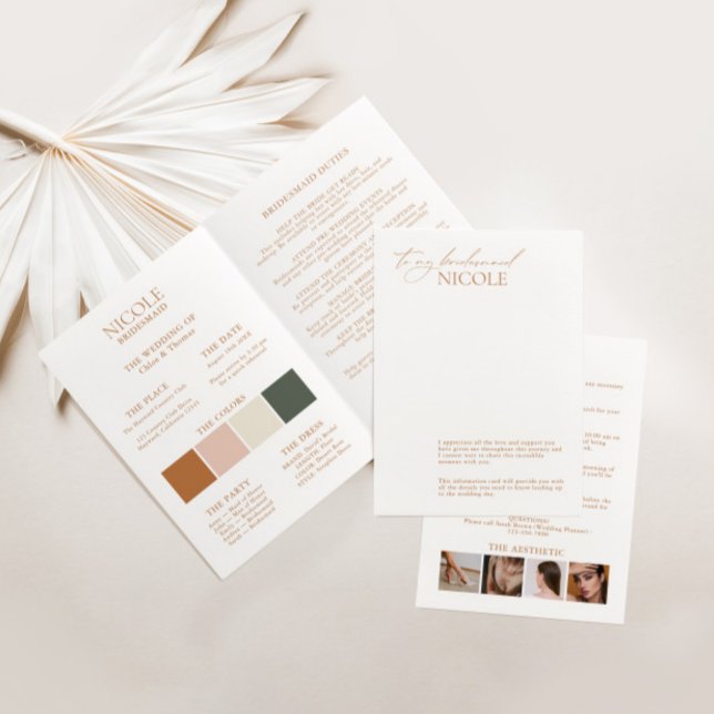 Modern Elegante Color Palette Bridesmaid Info Card Einladung (Von Creator hochgeladen)