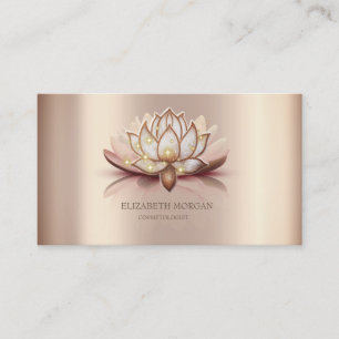 Modern Elegante Cool Brown Lotus Visitenkarte