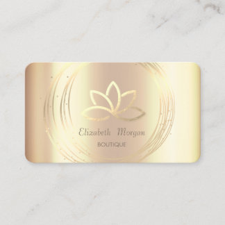 Modern Elegante Gold Circles Gold Lotus Visitenkarte