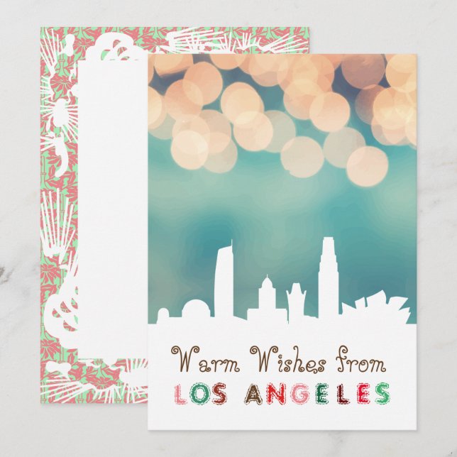 Modern elegante Los Angeles City Skyline Card Einladung (Vorne/Hinten)