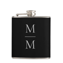 Modern Elegante Maskuline Einfaches Classic Monogr Flachmann