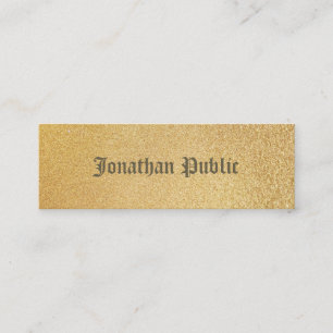 Modern Elegante Shiny Golden Foil Glamour Schlicht Mini Visitenkarte
