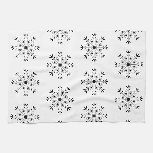 Modern Elegante Snowflake Geschirrtuch (Horizontal)
