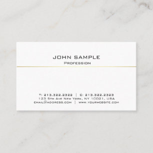 Modern Elegantes Berufliches White Gold Einfach Visitenkarte