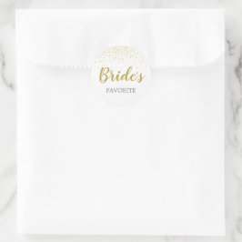 Modern elegantes Gold Confetti Goodie Bag Label Runder Aufkleber