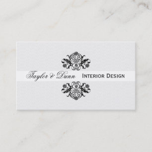 Modern Elegantes Schwarz-Weiß-Ornament-Logo Visitenkarte