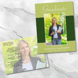 Modern | Elegantes Script Forest Olive Green 2 Fot Postkarte