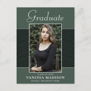 Modern   Elegantes Script Mint Green 1 Foto Grad Postkarte