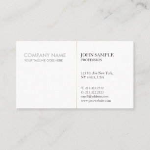 Modern Elegantes White Gold Einfache Corporate Sch Visitenkarte