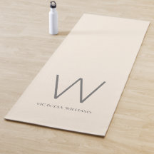 Modern Elfenbeingrau minimalistischer Monogramm-Na