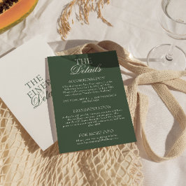 Modern Emerald Green Boho Chic Wedding Details Begleitkarte