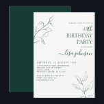 Modern Emerald Green Botanical 60. Geburtstag Einladung<br><div class="desc">Nicht Ihre typische 60. Geburtstagsfeier! Mit dieser modernen smaragdgrünen Schrift aus dem botanischen 60. Geburtstag erwecken Sie Ihren Gast einen Eindruck. Die atemberaubende Linienkunst ist zugleich delikat und komplex, die perfekte Kombination aus stilvollem und elegantem Ambiente, die Ihren besonderen Tag von der Erholung abhebt. Und wenn Sie die Karte mit...</div>