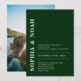 Modern Emerald Green Elegantes einfaches Hochzeits Einladung