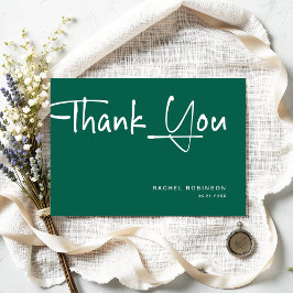 Modern Emerald Green Erwachsenen Geburtstagsparty Dankeskarte