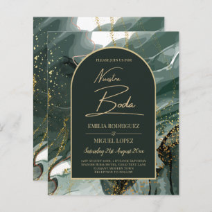 Modern Emerald Green Gold Agate Marble WEDDING