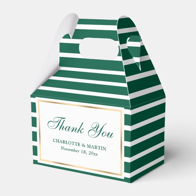 Modern Emerald Green Wedding Vielen Dank Geschenkschachtel (Vorderseite)
