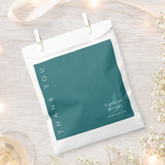 Modern Emerald Green Wedding Vielen Dank Geschenktütchen (Ausgeschnitten)