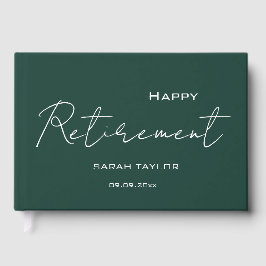 Modern Emerald Happy Retirement Personalized  Gästebuch