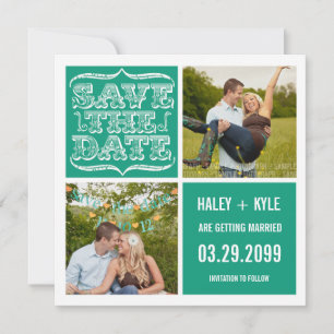 Modern Emerald Jade Save the Date Foto Cards Einladung