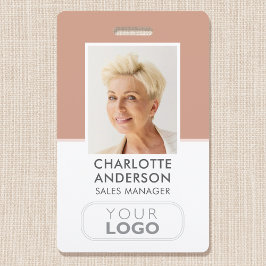 Modern Employee ID Name Company Logo Terracotta Ausweis