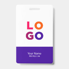 Modern Employee Logo, Photo, Qr Code, Name Indigo Ausweis