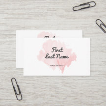Modern erröten blaß - rosa Aquarell-Visitenkarte