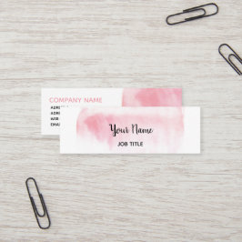 Modern erröten rosa Aquarell-dünne Visitenkarte