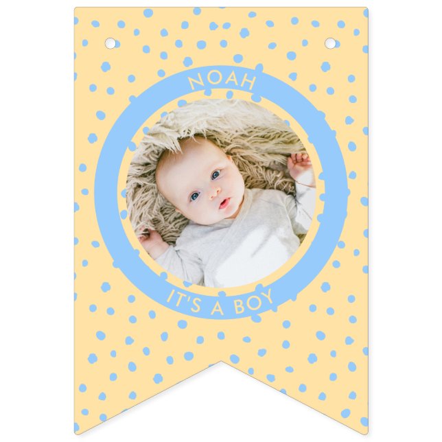 Modern Es ist ein Baby New Baby Foto Wimpelkette (Fünfte Fahne)