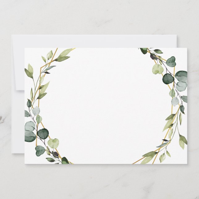 Modern Eucalyptus Foliage Wreath Frame Boho Mitteilungskarte (Vorderseite)